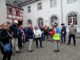 Im Innenhof der DJH gibt es Infos für die zwei Tage