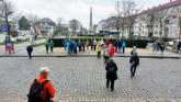 Blick von der Käseglocke auf den Wilhelminenplatz mit seinem Obelisk